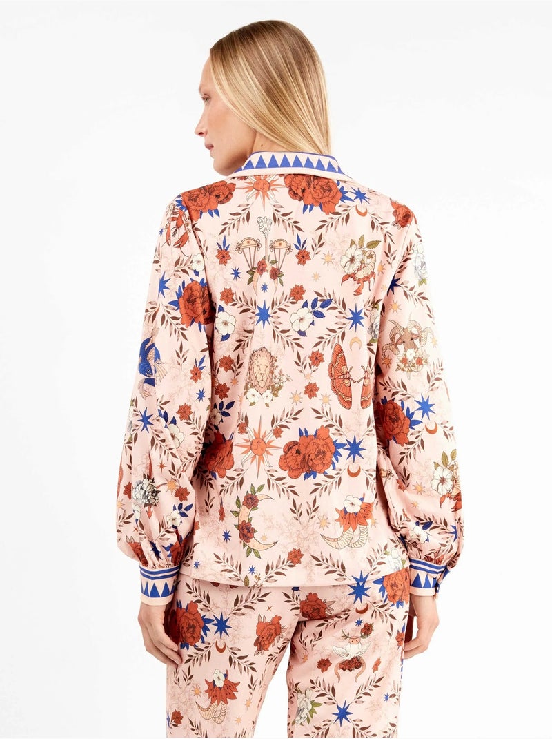 Pyjama chemisier imprimé zodiacal Multicolore - Kiabi
