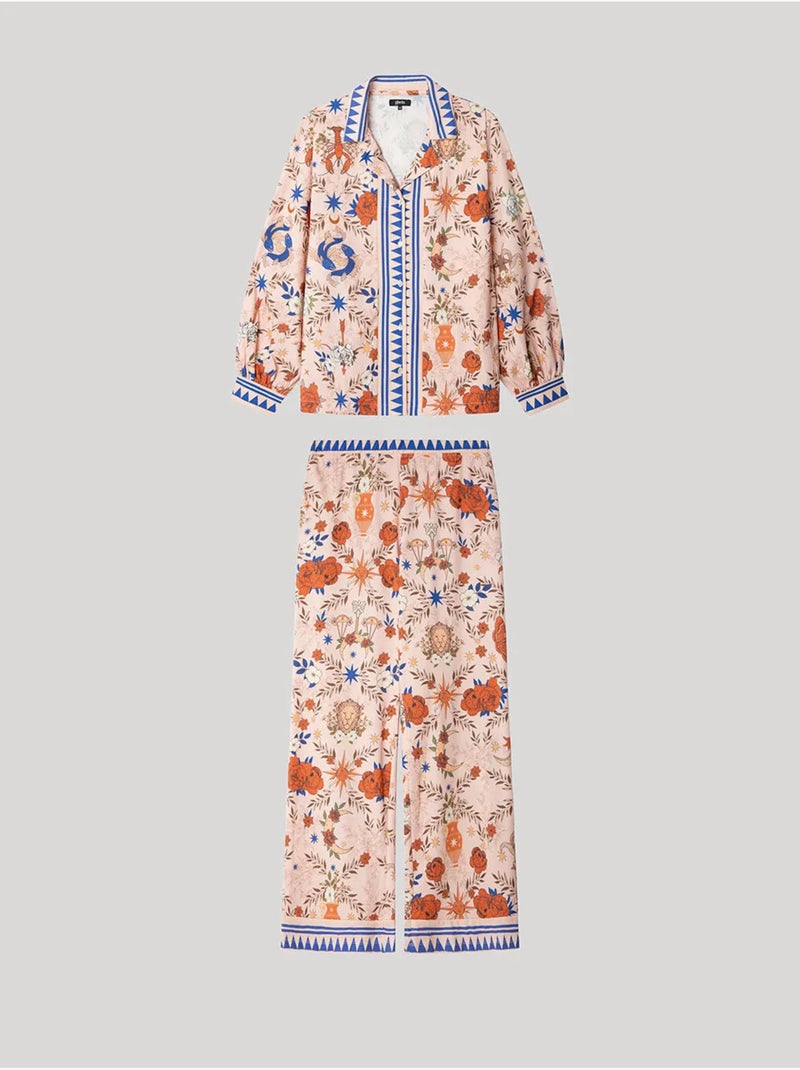Pyjama chemisier imprimé zodiacal Multicolore - Kiabi