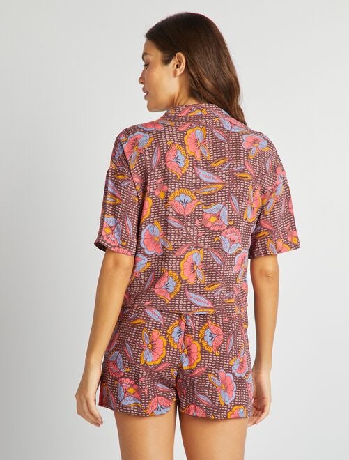 Pyjama chemisier + short - imprimé wax - Kiabi