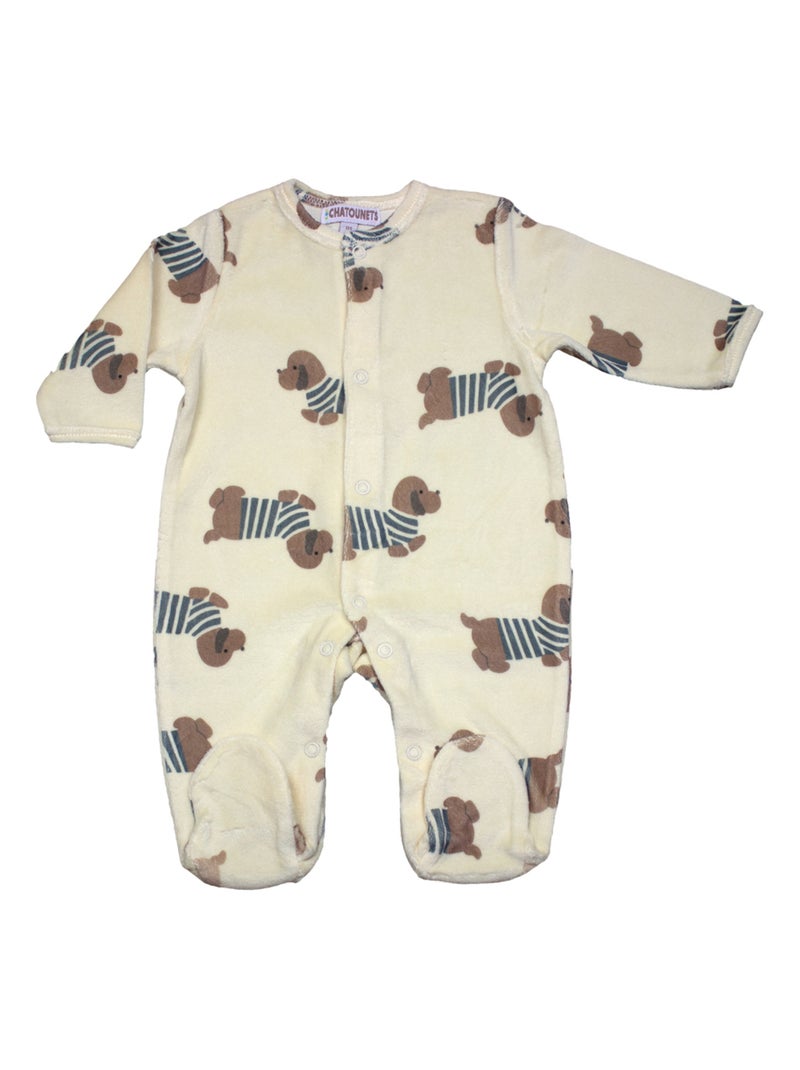 Pyjama "CHIEN" Les Chatounets Beige - Kiabi