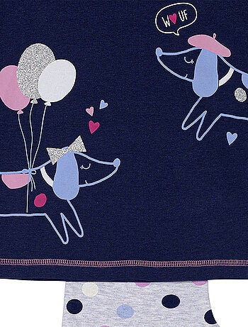 Pyjama CHIPI marine/imprimé - MON P'TIT DODO