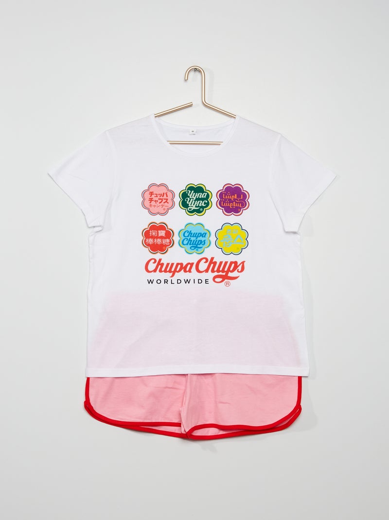 Pyjama 'Chupa Chups' 2 pièces blanc/rose - Kiabi
