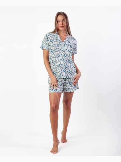 Pyjama classique à manches courtes en cachemire pour femme ADMAS CLASSIC - Kiabi Pyjama classique à manches courtes en cachemire pour femme ADMAS CLASSIC - Kiabi