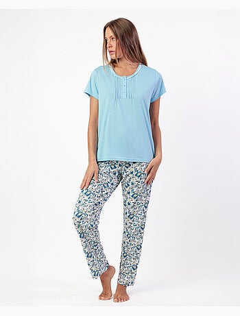 Pyjama classique à manches courtes en cachemire pour femme ADMAS CLASSIC