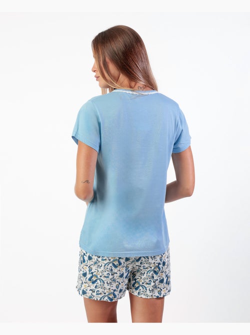 Pyjama classique à manches courtes en cachemire pour femme ADMAS CLASSIC - Kiabi Pyjama classique à manches courtes en cachemire pour femme ADMAS CLASSIC - Kiabi