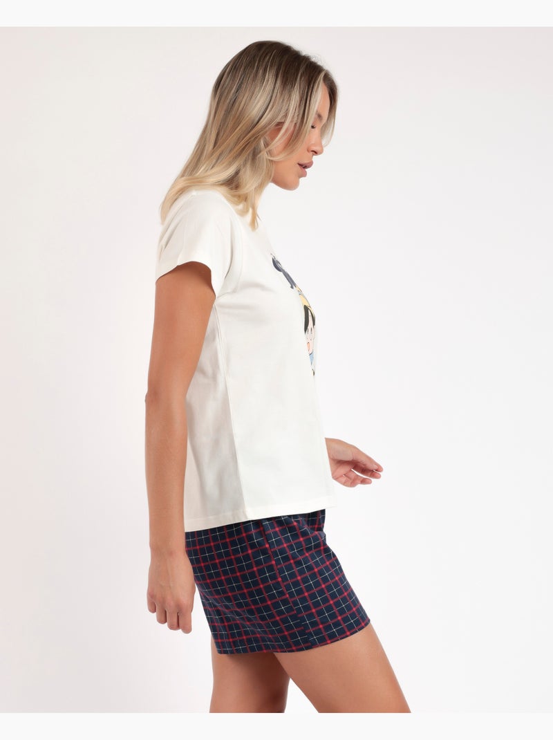 Pyjama classique à manches courtes Pinocchio pour femme de Disney Ecru - Kiabi