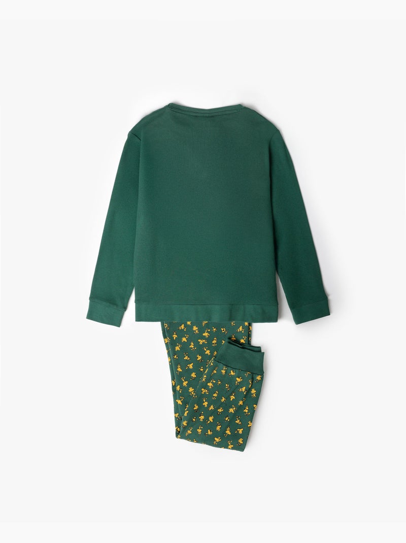 Pyjama classique à manches longues Peanuts pour garçon Vert - Kiabi