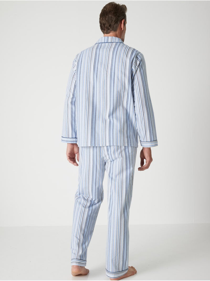 Pyjama classique flanelle pur coton - DAXON Bleu ciel - Kiabi