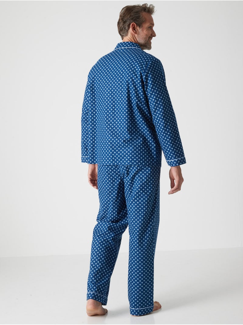 Pyjama classique flanelle pur coton - DAXON Marine/Multicolore - Kiabi