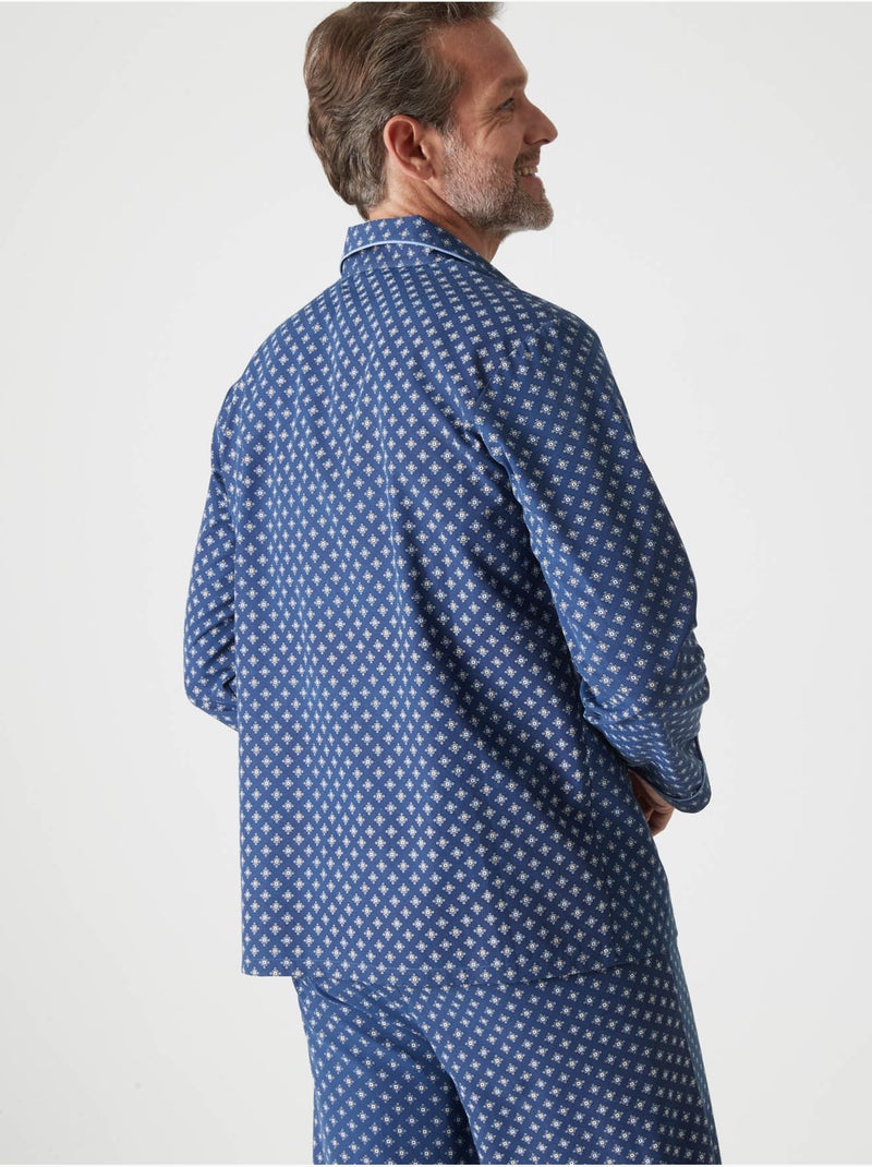 Pyjama classique polyester coton - DAXON Marine/Multicolore - Kiabi