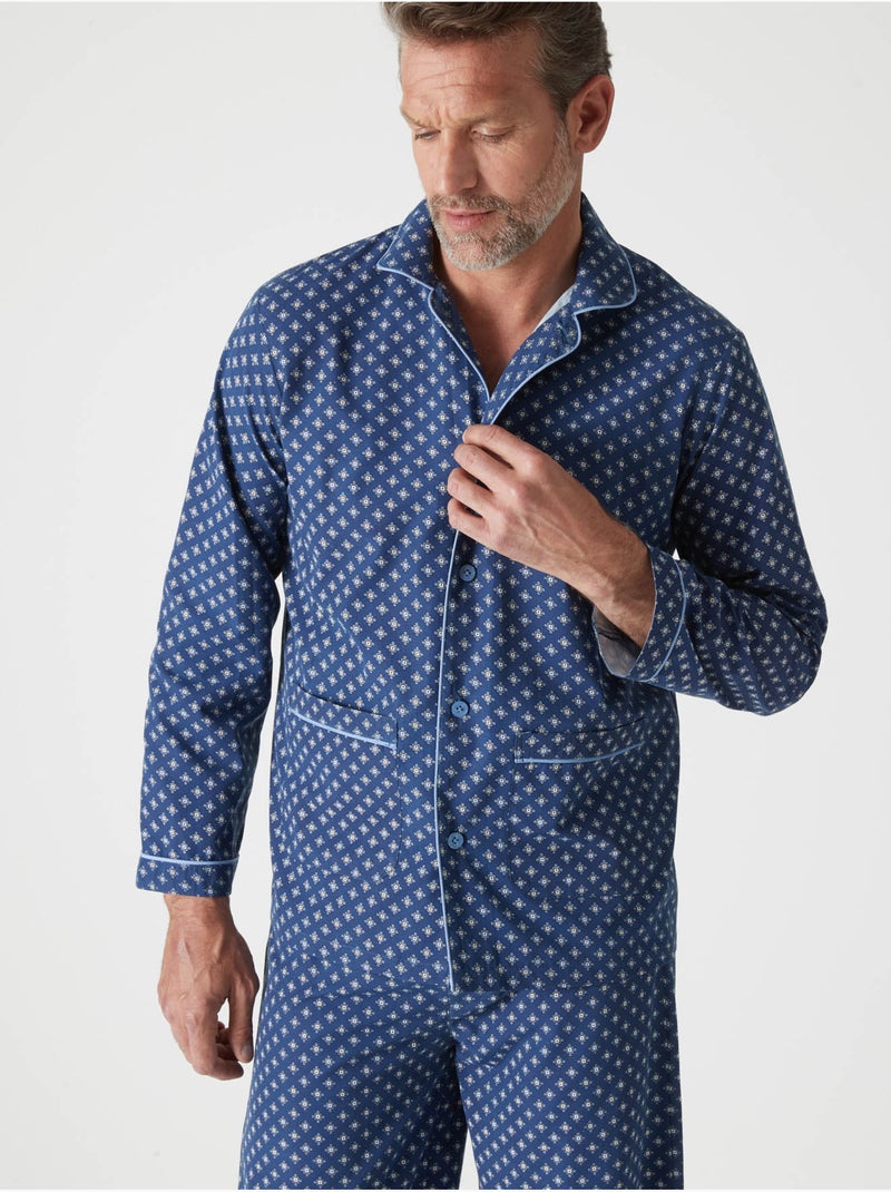 Pyjama classique polyester coton - DAXON Marine/Multicolore - Kiabi