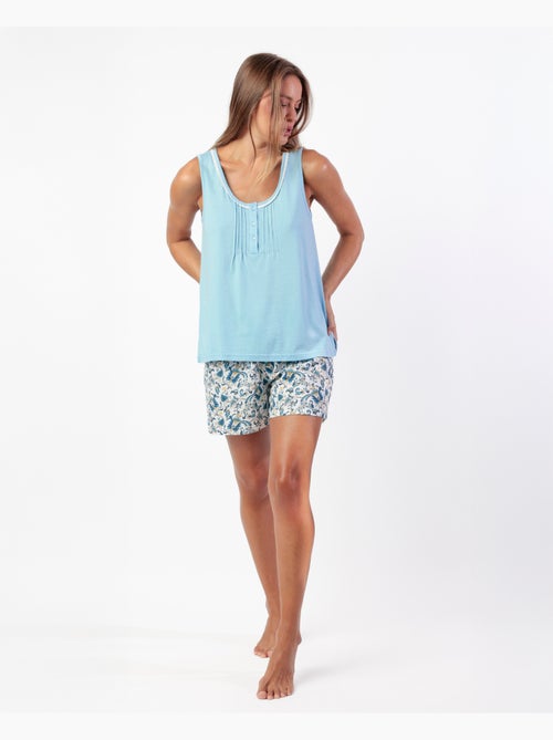 Pyjama classique sans manches en cachemire pour femme ADMAS CLASSIC - Kiabi
