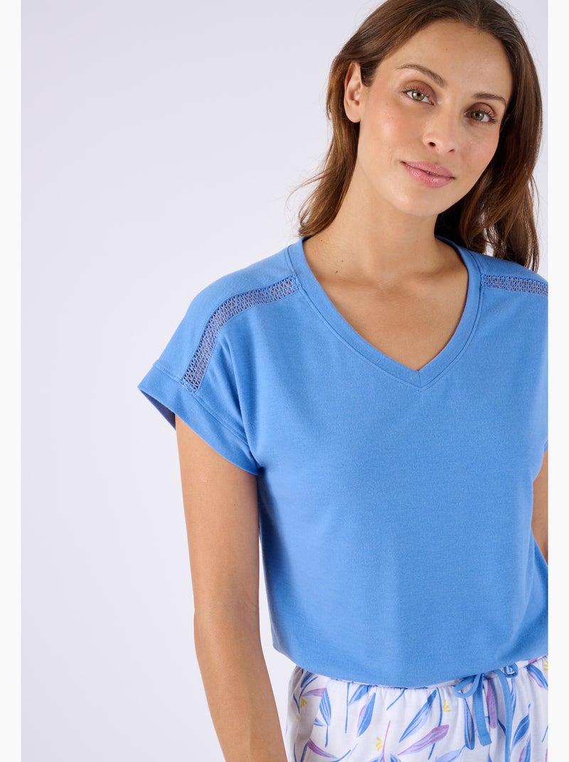 Pyjama Climatyl en maille jersey - Damart Bleu - Kiabi