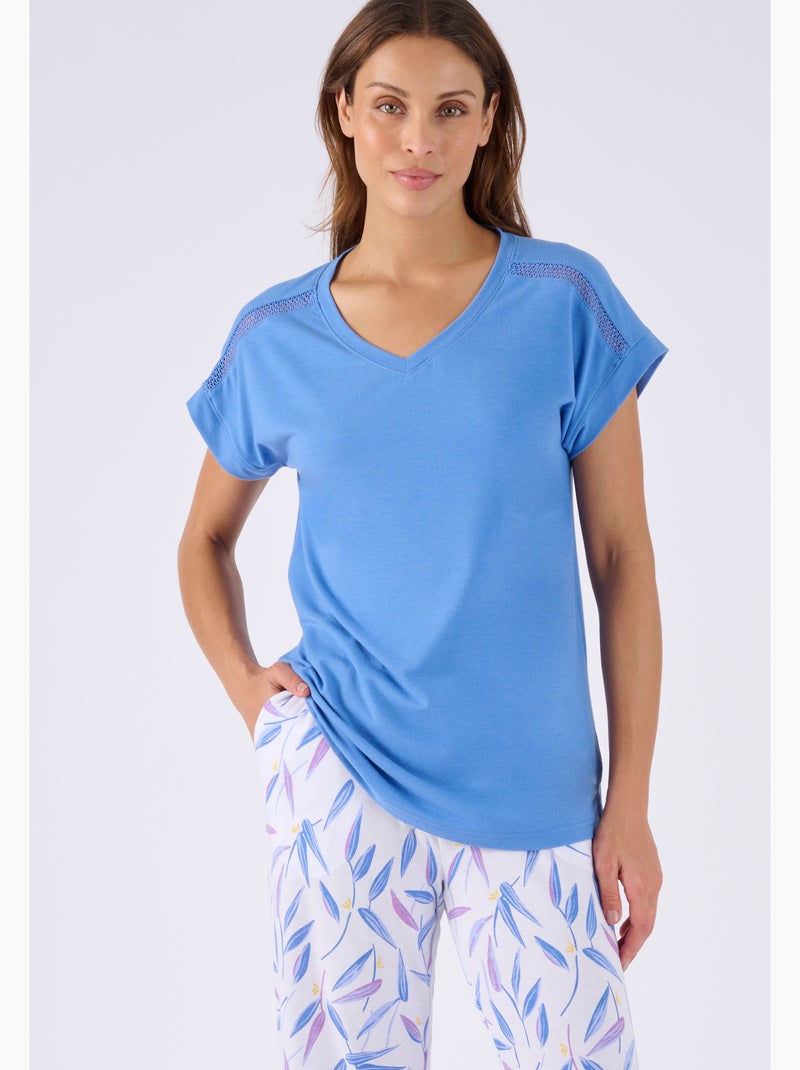 Pyjama Climatyl en maille jersey - Damart Bleu - Kiabi