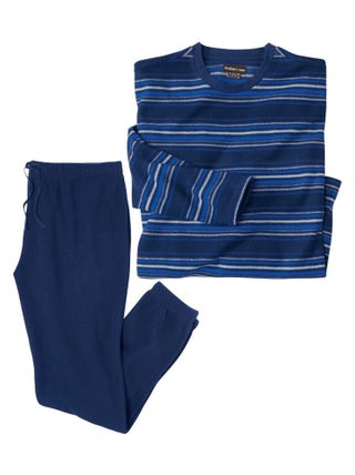 Pyjama Col Rond Polaire Rayé Winter - Atlas For Men