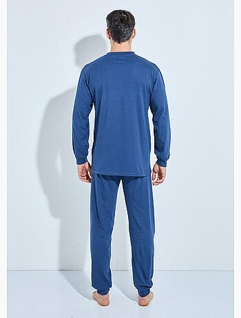 Pyjama col tunisien jersey coton bas resserrés - Afibel