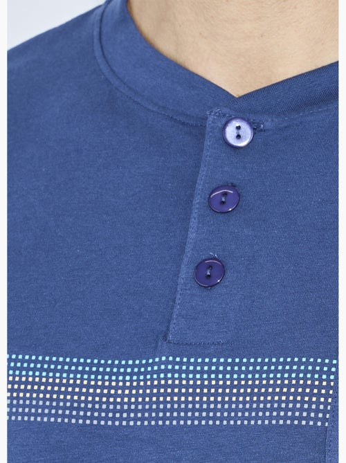 Pyjama col tunisien jersey coton bas resserrés - Afibel - Kiabi