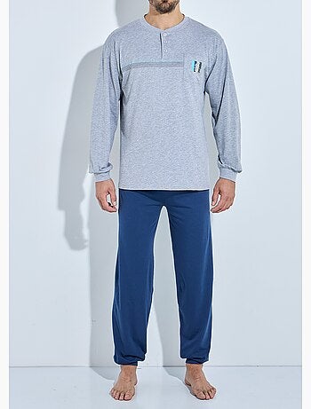 Pyjama col tunisien jersey coton bas resserrés - Afibel