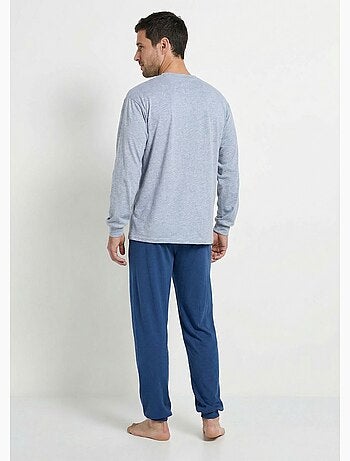 Pyjama col tunisien jersey coton bas resserrés - Afibel