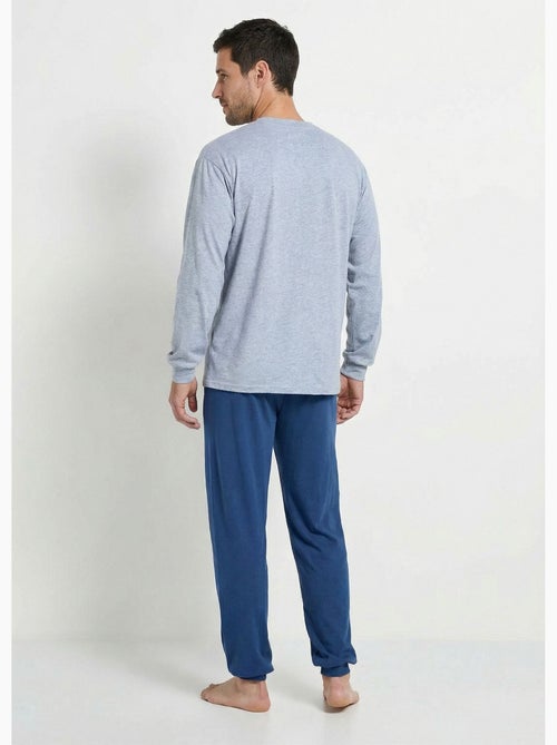 Pyjama col tunisien jersey coton bas resserrés - Afibel - Kiabi