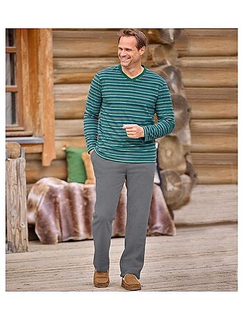 Pyjama Col V En Micropolaire Winter - ATLAS FOR MEN