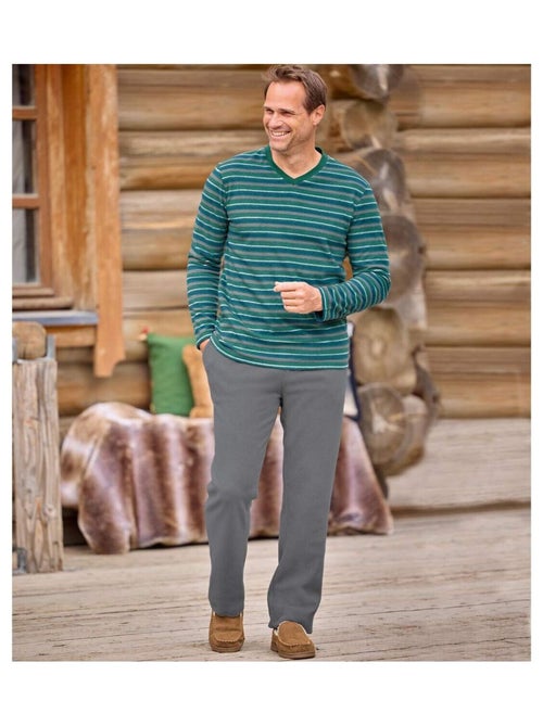 Pyjama Col V En Micropolaire Winter - ATLAS FOR MEN - Kiabi