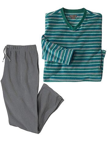 Pyjama col v en micropolaire winter - atlas for men