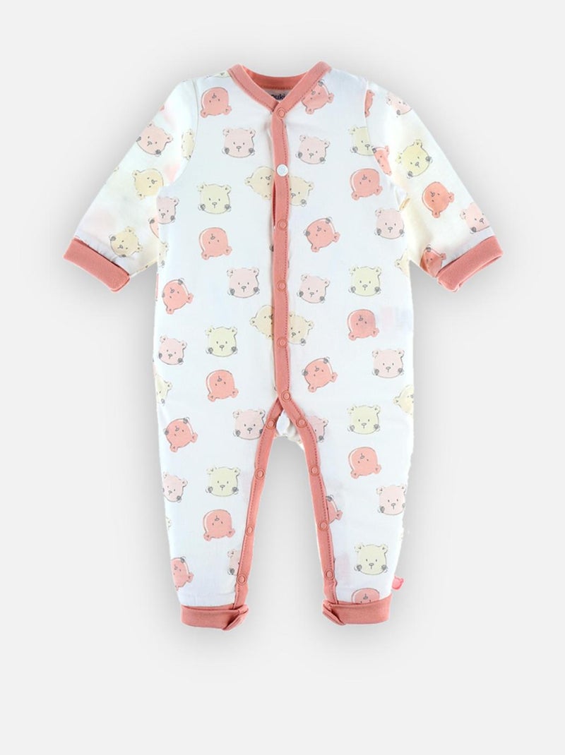 Pyjama combi longue iconique en coton bio, Noukie's Rose - Kiabi