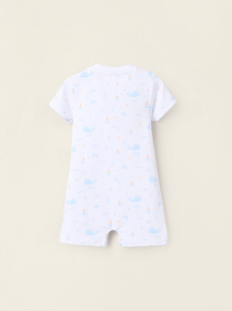 Pyjama Combi-short avec Motif Blanc - Kiabi