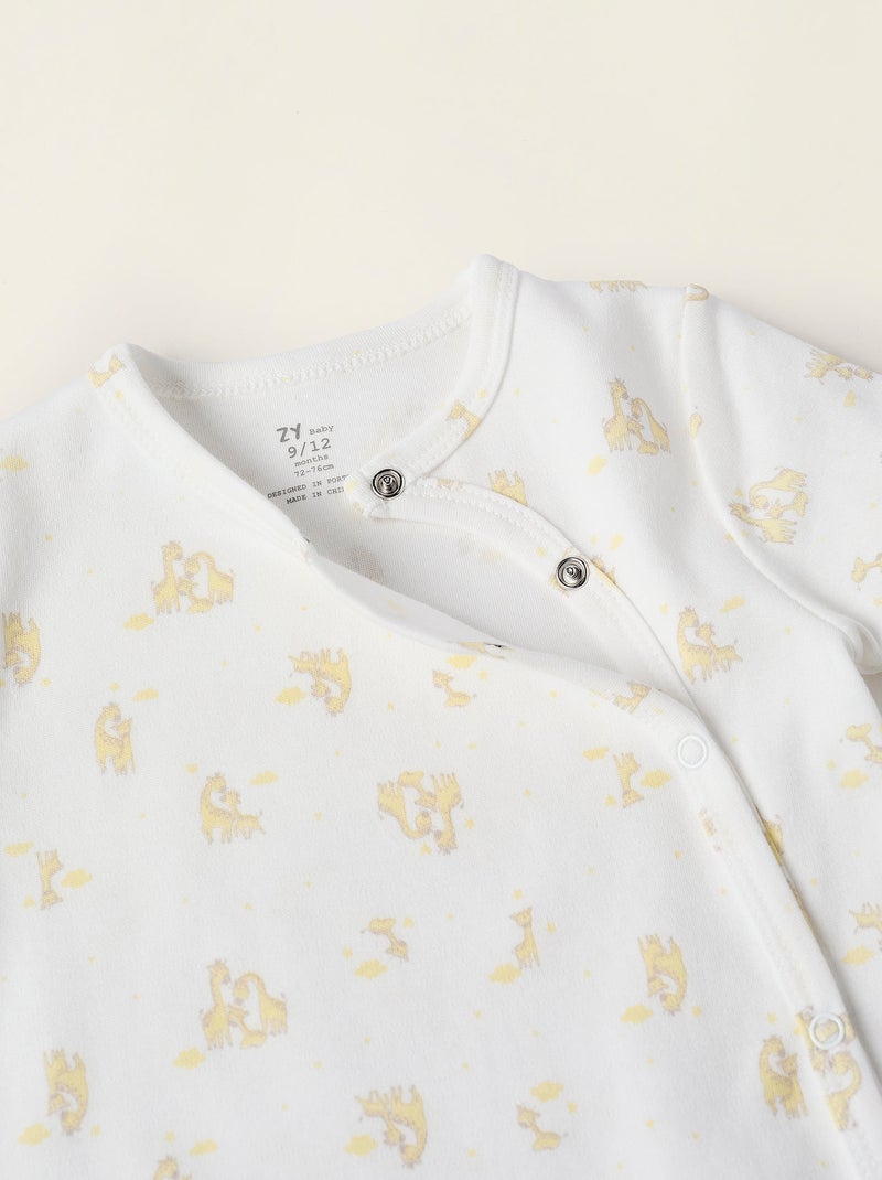 Pyjama Combi-short avec Motif Blanc - Kiabi