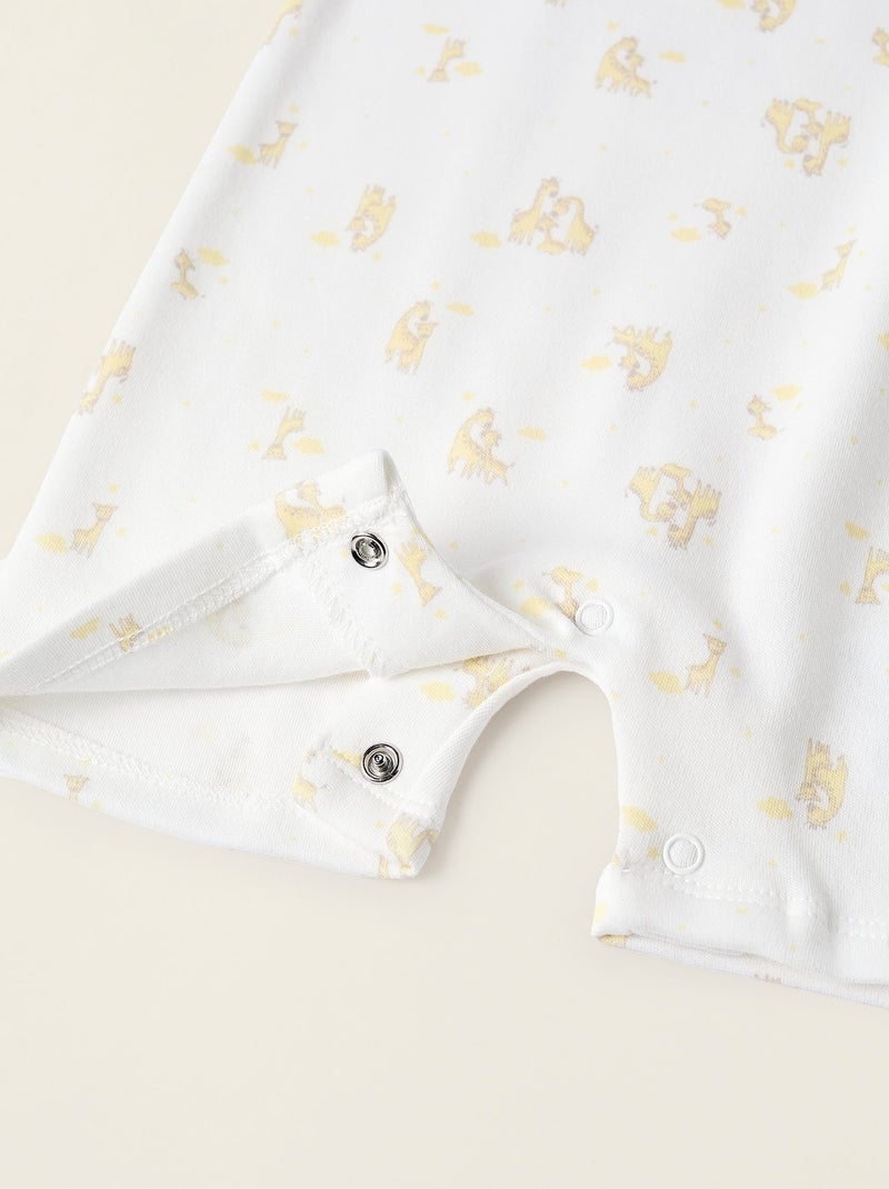 Pyjama Combi-short avec Motif Blanc - Kiabi