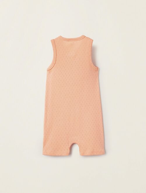 Pyjama Combi-Short en Coton Pointelle pour Bébé Fille manches longues - Kiabi