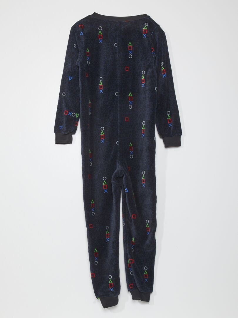 Pyjama combinaison 'gamer' noir - Kiabi