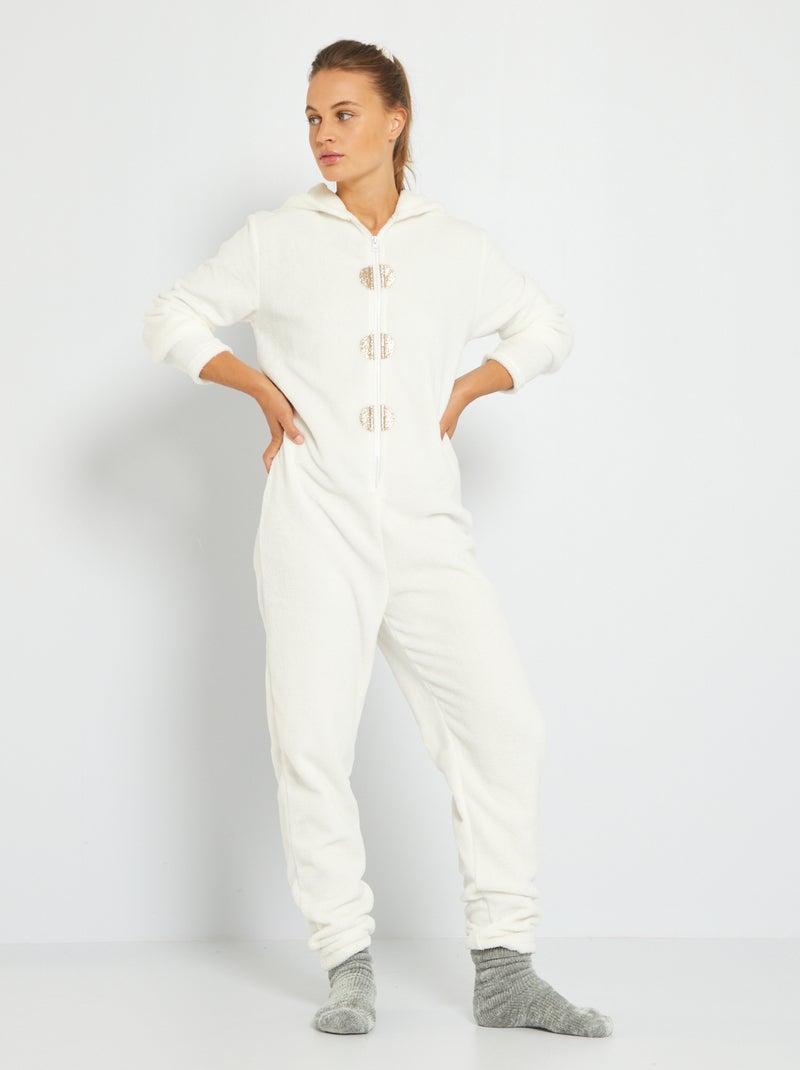 Pyjama combinaison 'licorne' Ecru - Kiabi