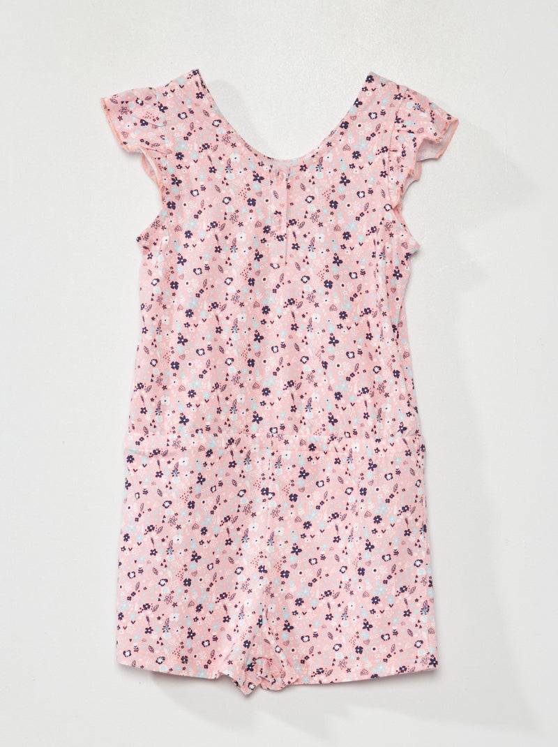 Pyjama combishort en jersey Rose - Kiabi