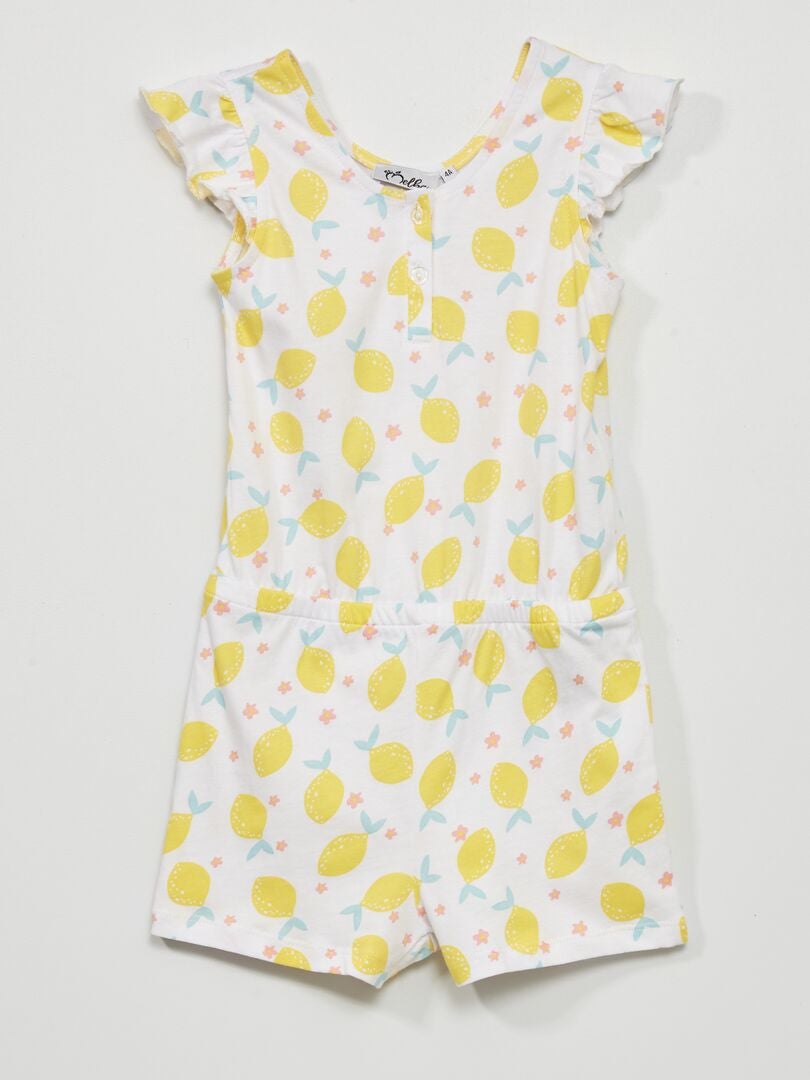 Pyjama combishort Rose/jaune - Kiabi