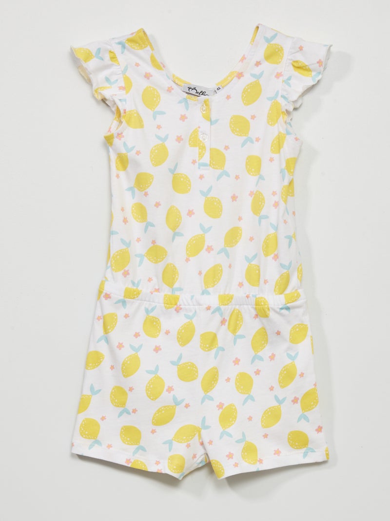 Pyjama combishort Rose/jaune - Kiabi