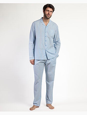 Pyjama compact ouvert en popeline à manches longues pour homme ADMAS HOME