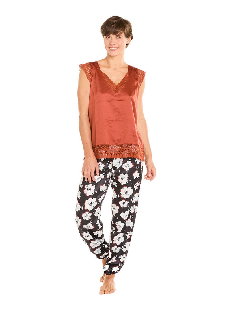 Pyjama COOKIE - Camille Cerf & Pomm'Poire Noir Orange - Kiabi