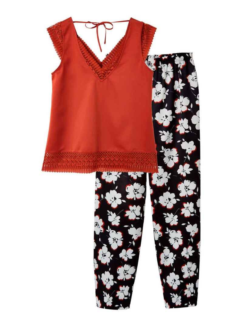 Pyjama COOKIE - Camille Cerf & Pomm'Poire Noir Orange - Kiabi