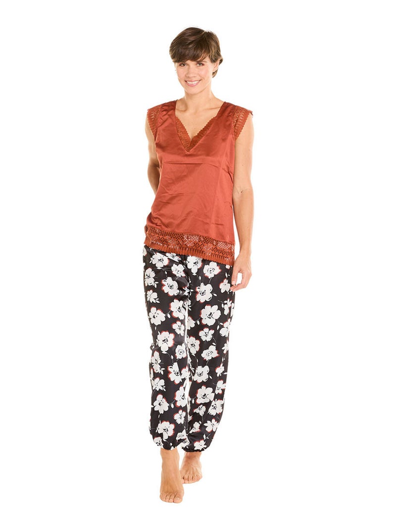 Pyjama COOKIE - Camille Cerf & Pomm'Poire Noir Orange - Kiabi