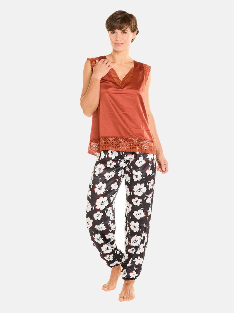 Pyjama COOKIE - Camille Cerf & Pomm'Poire Noir Orange - Kiabi
