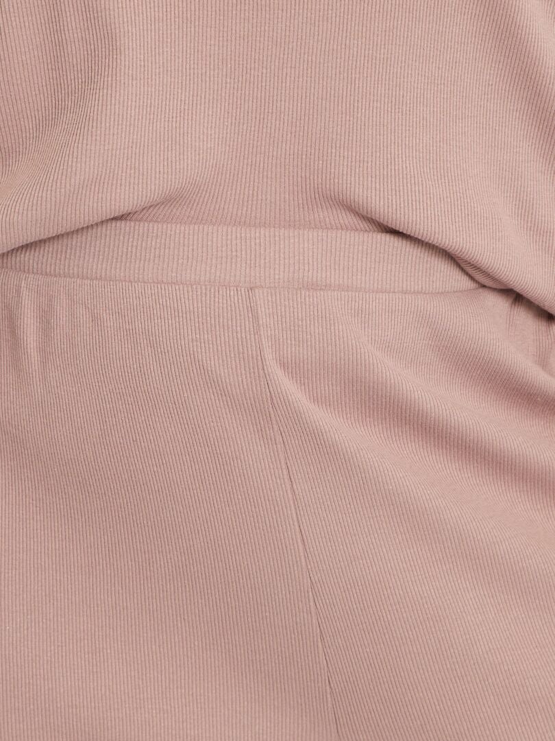 Pyjama côtelé - 2 pièces Vieux-rose - Kiabi