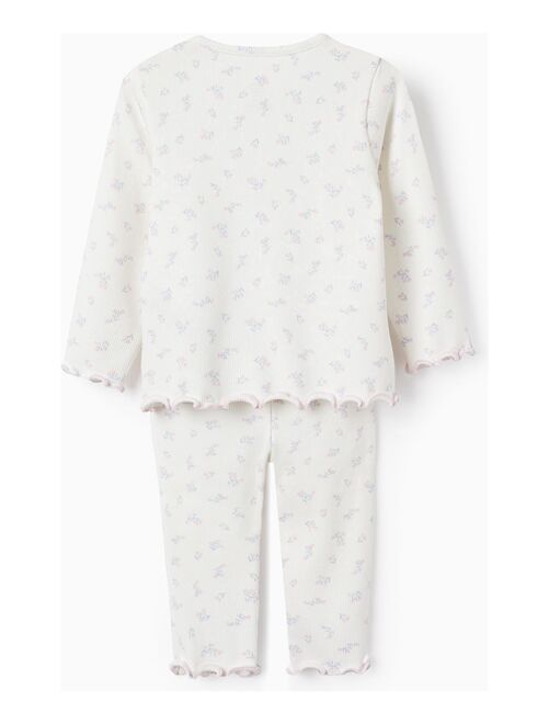 Pyjama côtelé à motif floral pour bébé fille manches longues ESSENTIALS LINE - Kiabi