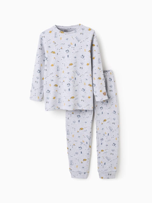 Pyjama Côtelé avec Motif dAnimaux de la Forêt - Kiabi