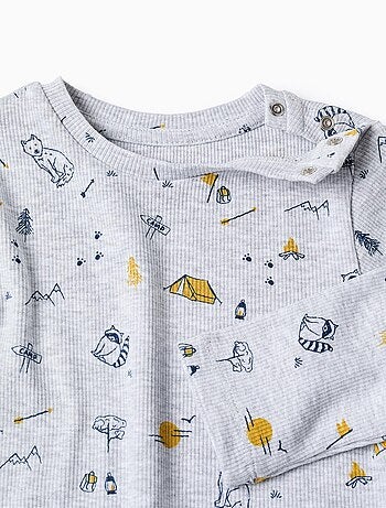Pyjama Côtelé avec Motif dAnimaux de la Forêt