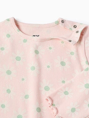 Pyjama Côtelé avec Motif Floral