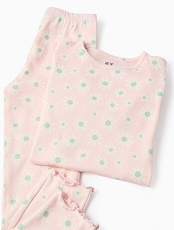 Pyjama Côtelé avec Motif Floral