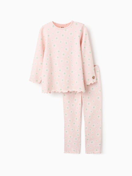 Pyjama Côtelé avec Motif Floral - Kiabi