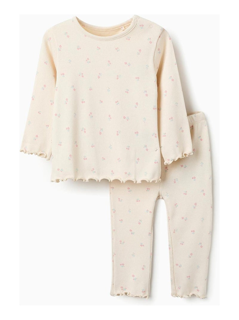 Pyjama côtelé, avec motif LITERARY WORLD Beige clair - Kiabi